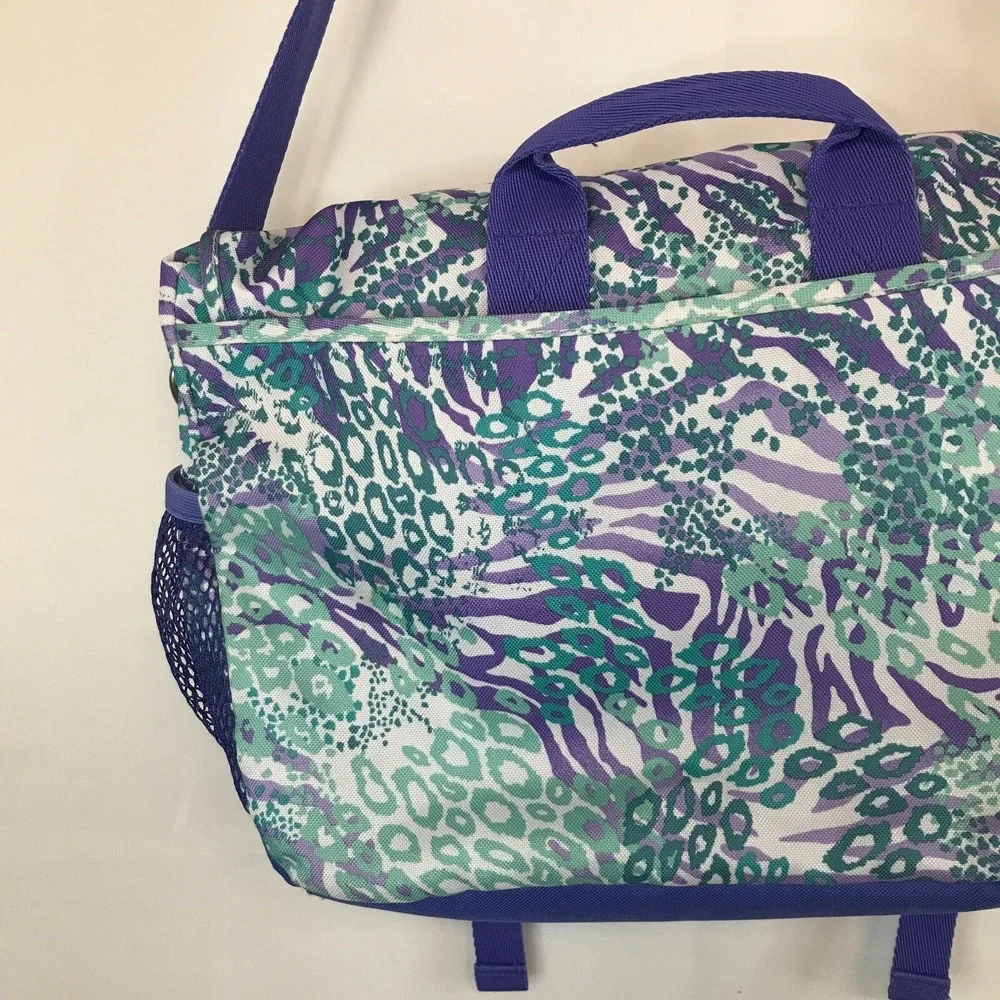 Pottery Barn PB Teen Gear UP Purple Green Messenger Laptop Shoulder Bag